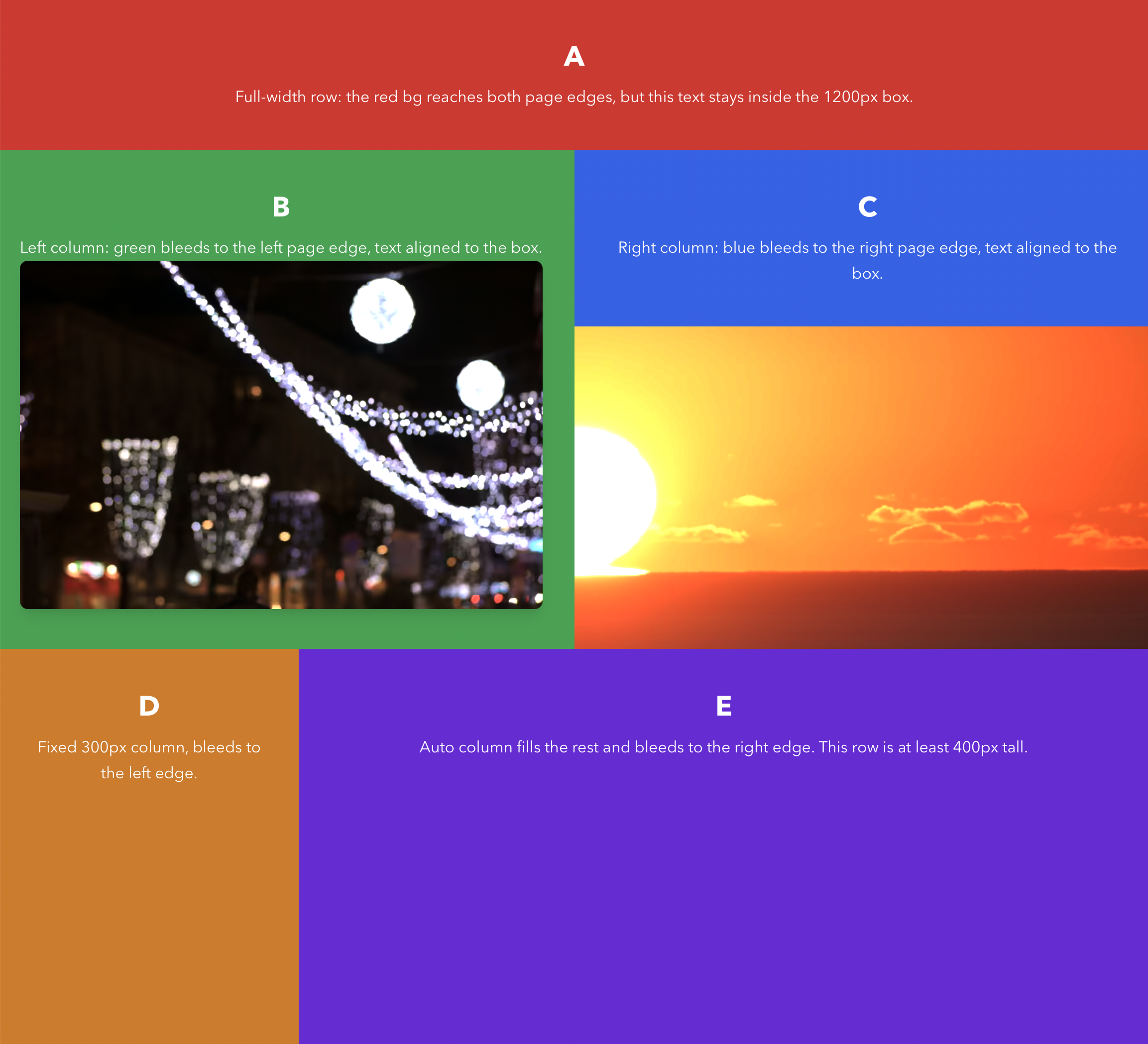 Mosaic layout built with stacks
